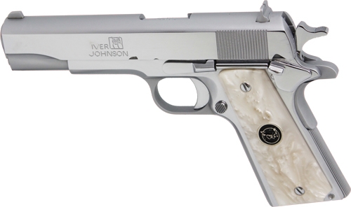IVER JOHNSON 1911A1 45ACP 5" - FS 8RD CHROME WHITE PEARL GRIP