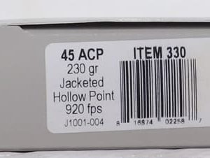 UNDERWOOD 45 ACP 230GR JHP