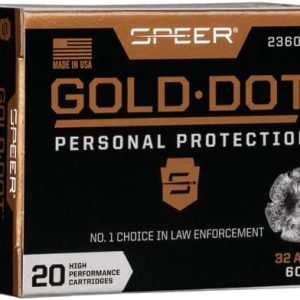 SPEER GOLD DOT 32 ACP 60GR - GDHP 20RD 10BX/CS