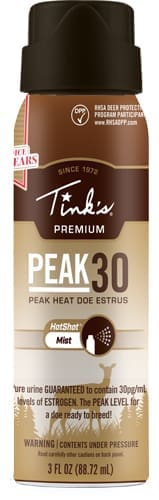 TINKS PEAK30 PREMIUM DEER LURE - ESTRUS HOT SHOT MIST 3OZ. AERO