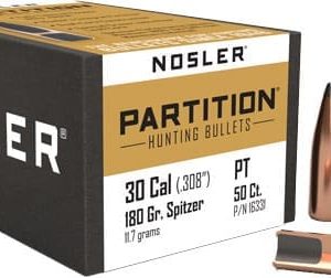 NOSLER BULLETS 30 CAL .308 - 180GR PARTITION 50CT