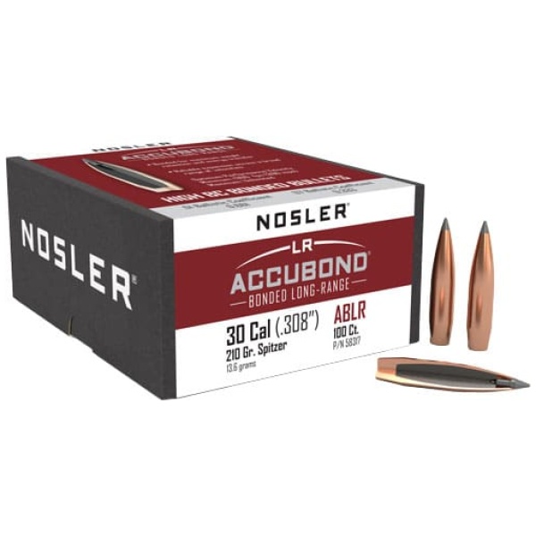 NOSLER BULLETS 30 CAL .308 - 210GR ACCUBOND LR 100CT