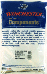WINCHESTER UNPRIMED CASES 7MM - REM MAG 50 PACK 20PK/CS
