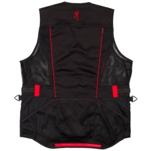 BROWNING ACE SHOOTING VEST - R-HAND SM BLACK/RED TRIM