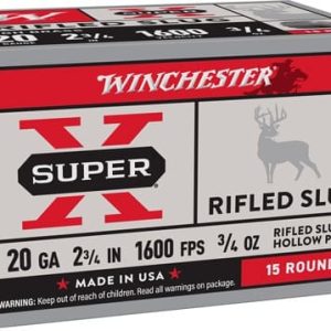 WINCHESTER SUPER-X 20GA 2.75" - 3/4OZ RIFLED SLUG 5RD 50BX/CS
