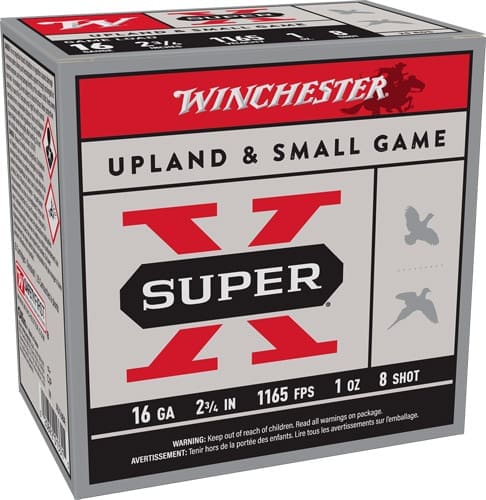 WINCHESTER SUPER-X 16GA 2.75" - 1OZ #8 1165FPS 25RD 10BX/CS