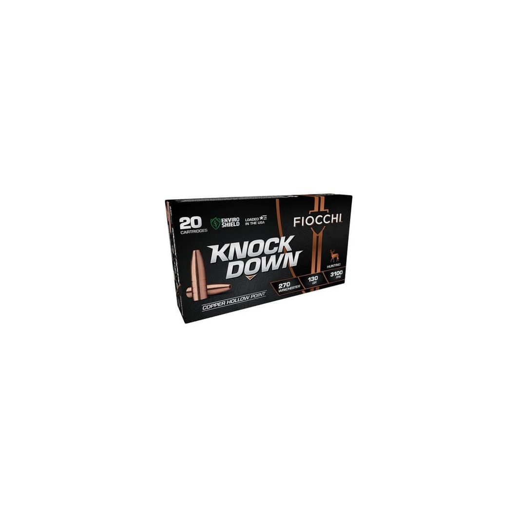 Fiocchi 270 Winchester Ammunition Knock Down Enviro Shield FI270CHA 130 Grain Solid Copper Hollow Point 20 Rounds - Image 2