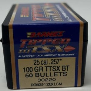 Barnes 25 Cal (.257 Dia) Reloading Bullets Copper TTSX B30220 100 Grain Boat Tail Ballistic Tip 50 Pieces
