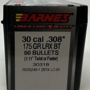 Barnes 30 Cal (.308 Dia) Reloading Bullets Copper LRX B30318 175 Grain Boat Tail Ballistic Tip 50 Pieces