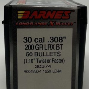 Barnes 30 Cal (.308 Dia) Reloading Bullets Copper LRX B30374 200 Grain Boat Tail Ballistic Tip 50 Pieces