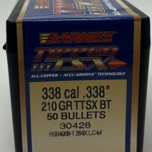 Barnes 338 Cal (.338 Dia) Reloading Bullets Copper TTSX B30428 210 Grain Boat Tail Ballistic Tip 50 Pieces