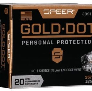 Speer 357 Sig Ammunition Gold Dot 23918GD 125 Grain Gold Dot Hollow Point 20 Rounds
