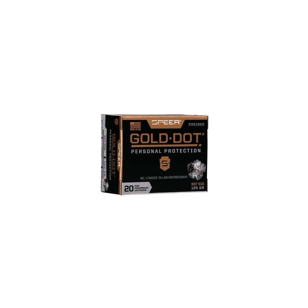 Speer 357 Sig Ammunition Gold Dot 23918GD 125 Grain Gold Dot Hollow Point 20 Rounds - Image 2