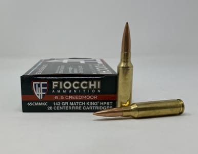 Fiocchi 6.5 Creedmoor Ammunition 65CMMKC 142 Grain Match King Hollow Point Boat Tail 20 Rounds