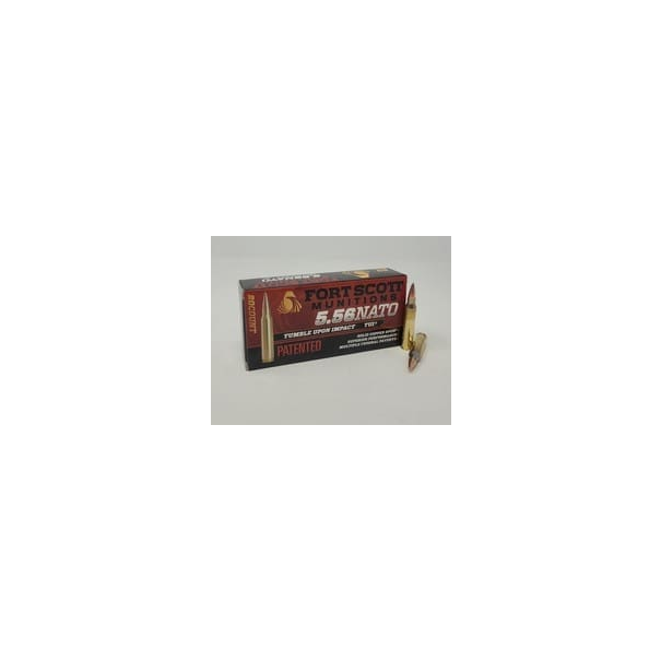 Fort Scott Munitions 5.56x45mm NATO Ammunition FSM556055SCV 55 Grain Copper Spun Full Metal Jacket 20 Rounds - Image 2
