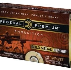 Federal 6mm Creedmoor Ammunition Gold Medal GM6CRDBH1 105 Grain Berger Hollow Point 20 Rounds