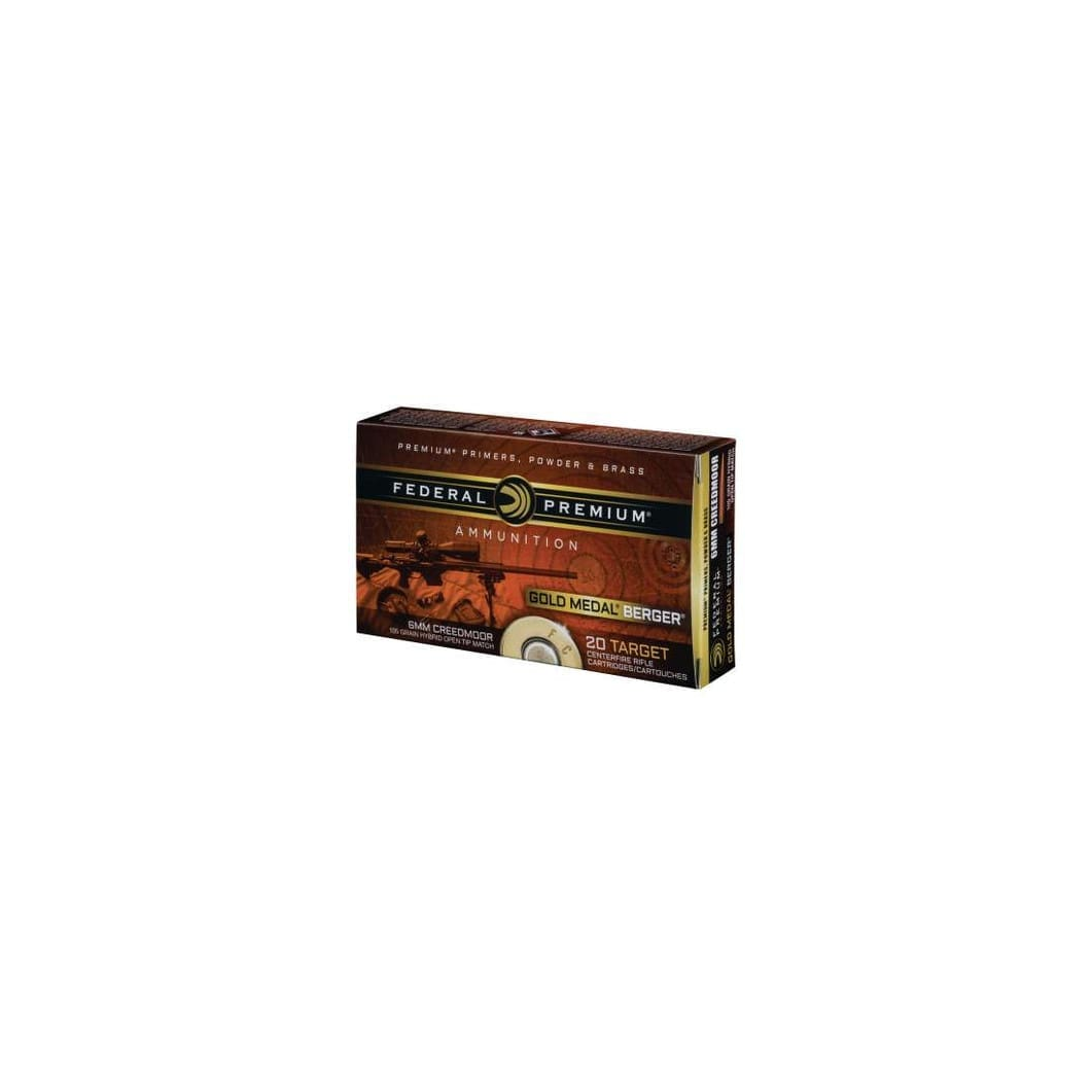 Federal 6mm Creedmoor Ammunition Gold Medal GM6CRDBH1 105 Grain Berger Hollow Point 20 Rounds - Image 2