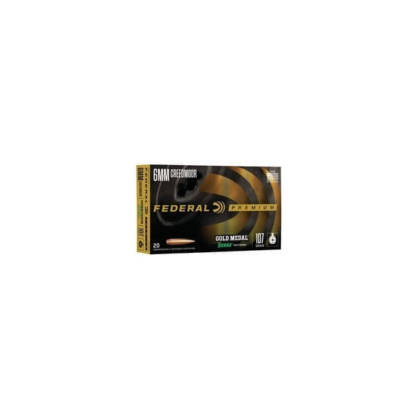 Federal 6mm Creedmoor Ammunition GM6CRDM1 Gold Medal 107 Grain Sierra MatchKing Hollow Point 20 Rounds - Image 3