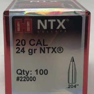 Hornady 22 Cal (.204 Dia) Reloading Bullets H22000 24 Grain NTX 100 Pieces