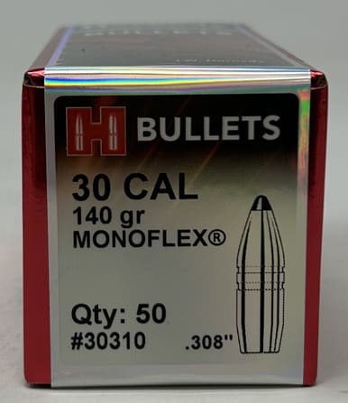 Hornady 30 Cal (.308 Dia) Reloading Bullets For 30-30 Win H30310 140 Grain MonoFlex 50 Rounds