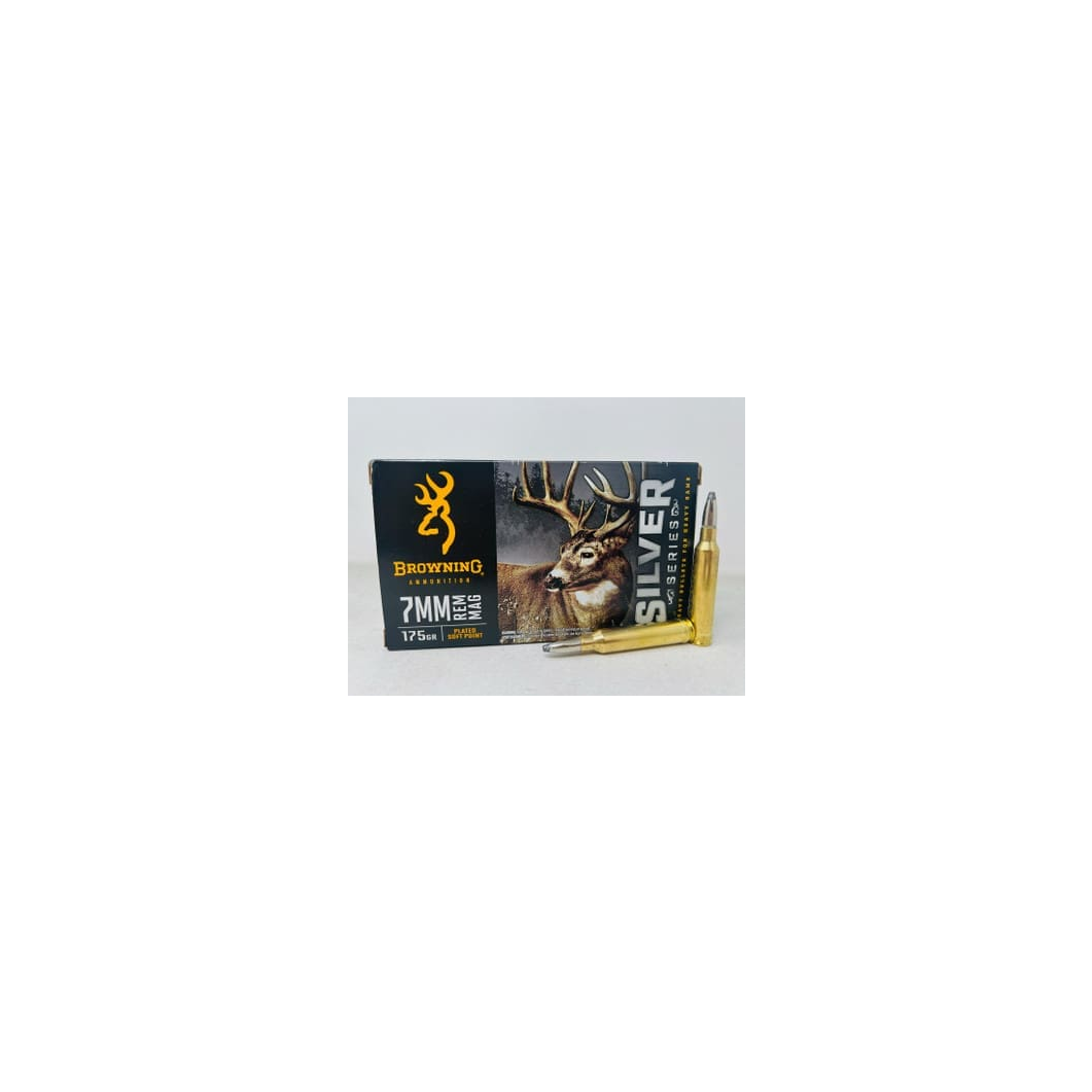 Browning 7mm Rem Mag Ammunition Silver Series B192600071 175 Grain Plated Soft Point 20 Rounds - Image 2