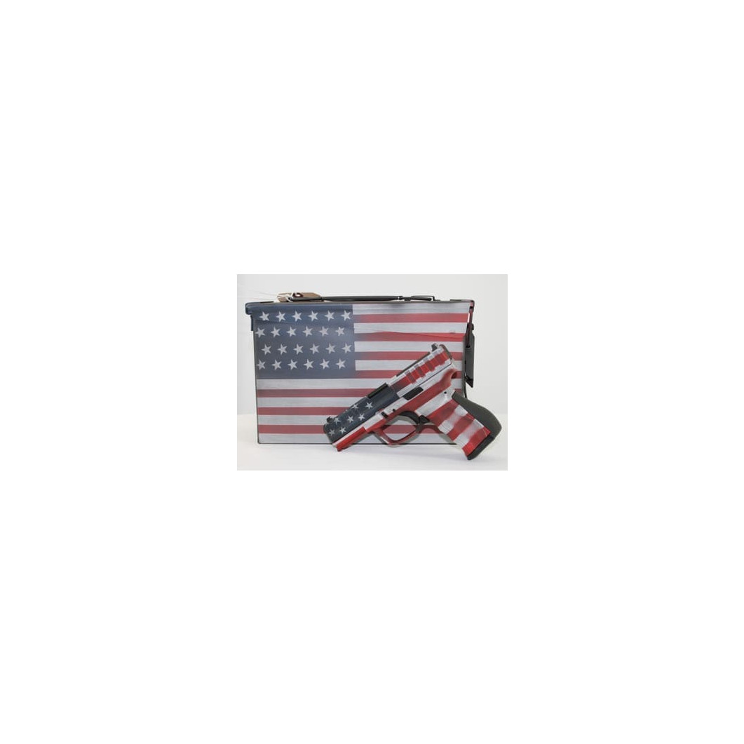 Citadel CITCP9USACAN Centurion CP9 OR 9mm 4" 14+1 USA Flag Cerakote W/ Ammo Can - Image 2