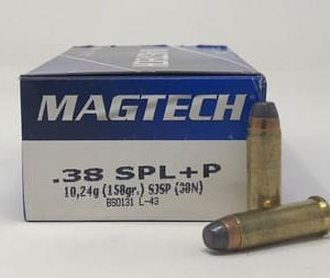 Magtech 38 Special +P Ammunition 38N 158 Grain Semi Jacketed Soft Point Flat Nose 50 Rounds