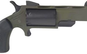 North American Arms NAA-TGH-MB Green Huntsman Mini Revolver .22WMR 5 Rounds 2" SAO OD Green/Black/Rubber Grips W/ Black Leather Holster