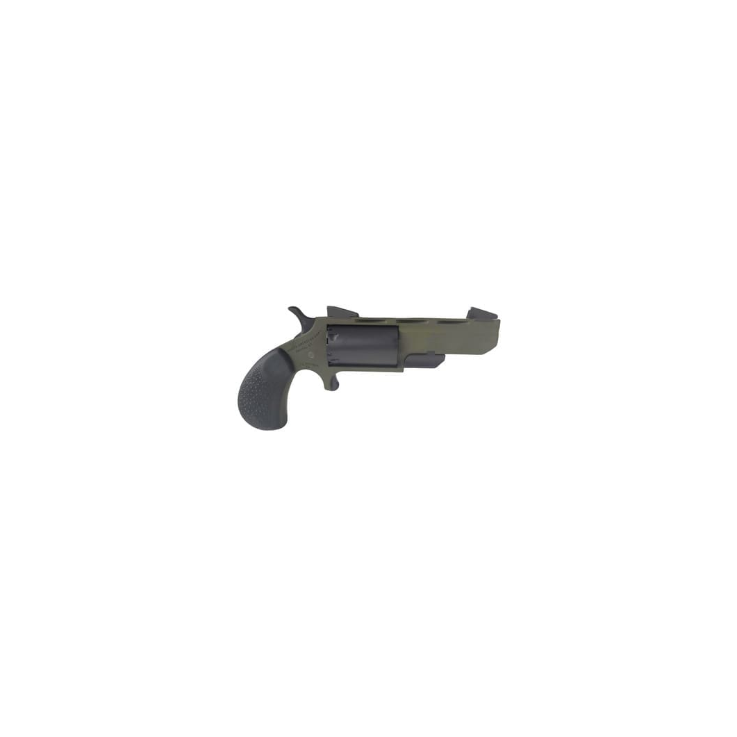 North American Arms NAA-TGH-CB Green Huntsman Mini Revolver .22WMR 5 Rounds 2" SAO OD Green/Black/Rubber Grips W/ .22LR Conversion Cylinder - Image 2