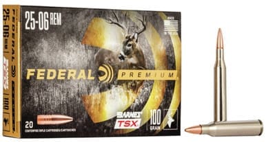 Federal 25-06 Rem Ammunition P2506H 100 Grain Barnes Triple-Shock X Hollow Point 20 Rounds