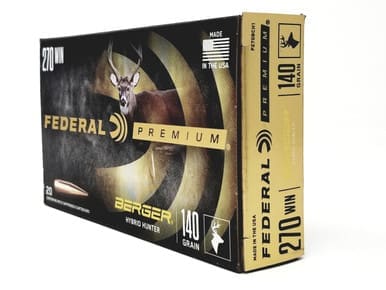 Federal 270 Win Ammunition P270BCH1 140 Grain Berger Hybrid Hunter 20 Rounds