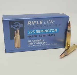 Prvi PPU 223 Rem Ammunition PP223F2 62 Grain Full Metal Jacket Boat Tail 20 Rounds