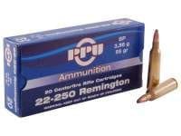 Prvi PPU 22-250 Remington Ammunition Standard Rifle PP22250 55 Grain Soft Point 20 Rounds