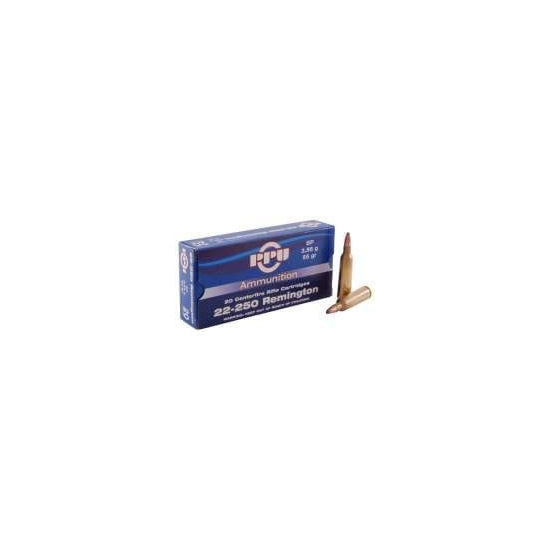Prvi PPU 22-250 Remington Ammunition Standard Rifle PP22250 55 Grain Soft Point 20 Rounds - Image 2