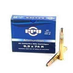Prvi PPU 9.3x74R Ammunition PP92 285 Grain Soft Point 20 rounds