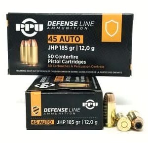 Prvi PPU 45 ACP Ammunition 359 185 Grain Jacketed Hollow Point 50 Rounds