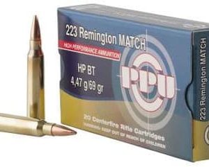 Prvi PPU 223 Remington/5.56 NATO Ammunition PPM2231 69 Grain Match Hollow Point Boat Tail 20 Rounds