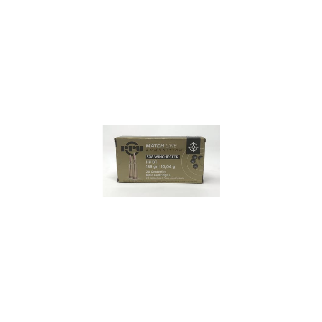 Pruvi PPU 308 Winchester Ammunition PPM3081 155 Grain Boat Tail Hollow Point 20 Rounds - Image 2