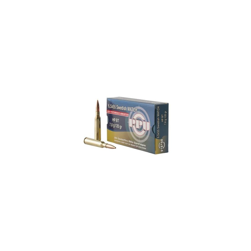 Prvi PPU 6.5x55mm Swedish Mauser Ammunition PPM6 120 Grain Match Hollow Point Boat Tail 20 Rounds - Image 2