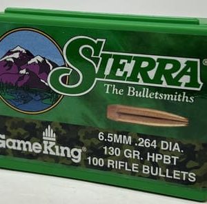 Sierra 6.5mm (.264 Dia) Reloading Bullets Gameking SRAA1728 130 Grain Hollow Point Boat Tail 100 Pieces