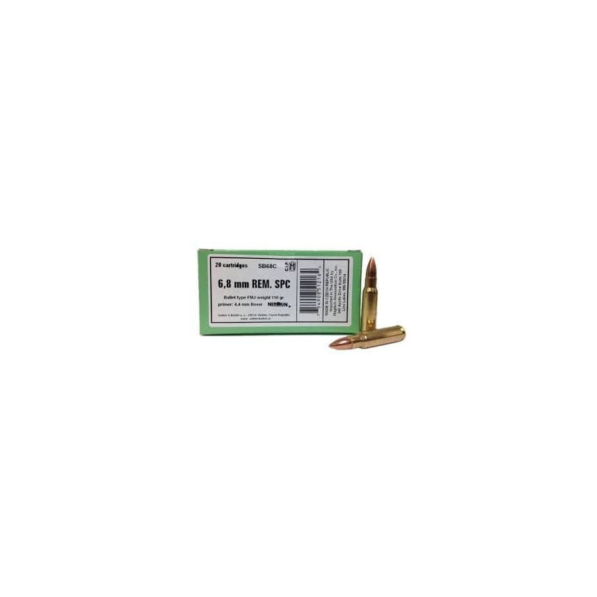 Sellier & Bellot 6.8mm Remington SPC Ammunition 110 Grain Full Metal Jacket 20 rounds - Image 2
