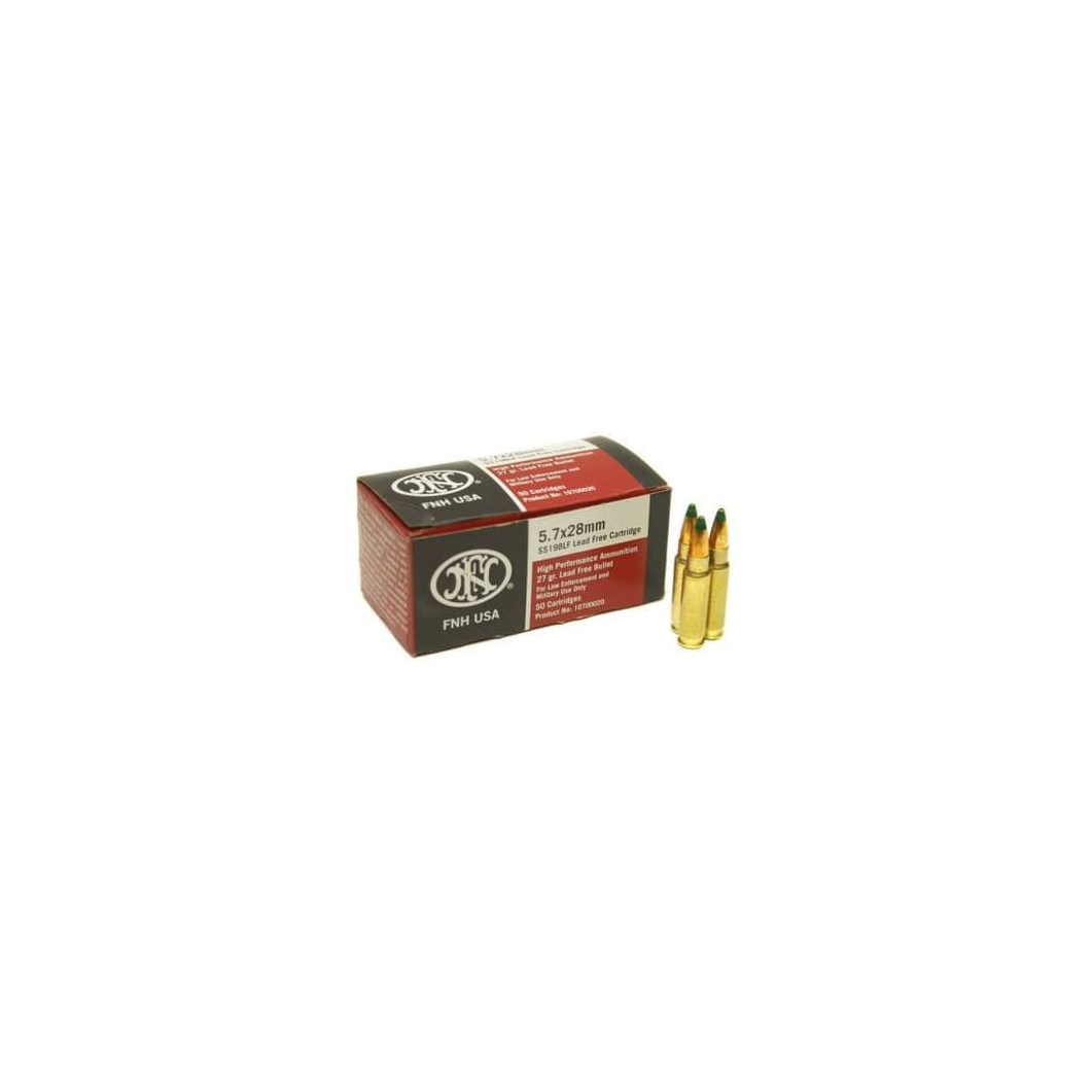 FNH 5.7x28mm Ammunition SS198LF 27 Grain Green Tip Hollow Point 50 Rounds - Image 2