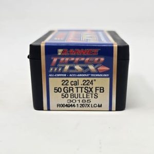 Barnes 22 Cal (.224 Dia) Reloading Bullets Copper TTSX B30185 50 Grain Flat Base Ballistic Tip 50 Pieces