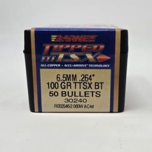 Barnes 6.5mm (.264 Dia) Reloading Bullets Copper TTSX B30240 100 Grain Boat Tail Ballistic Tip 50 Pieces