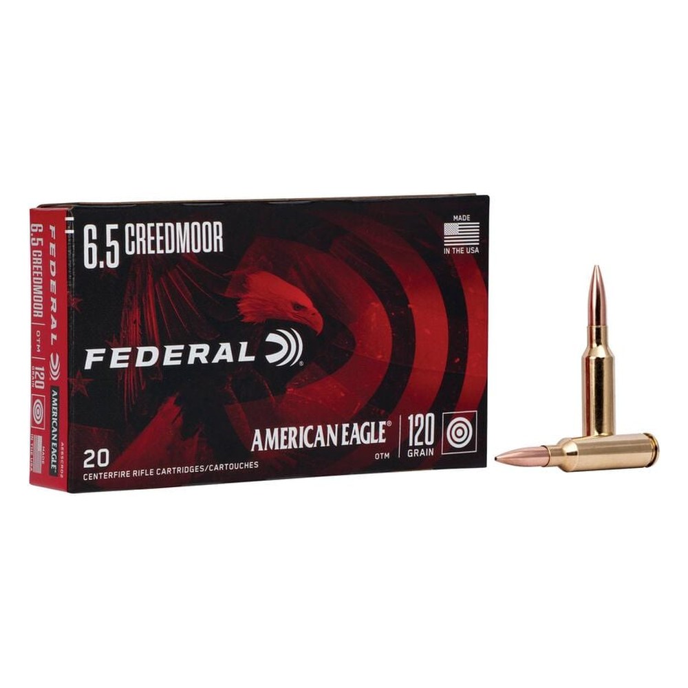 Federal 6.5 Creedmoor American Eagle AE65CRD2 120 Grain Open Tip Match 20 rounds