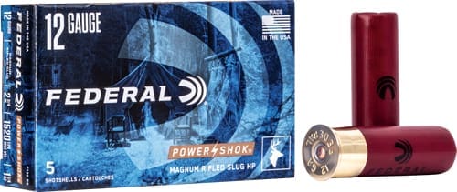 FEDERAL POWER SHOK 12GA 2.75" - 1-1/4OZ RIFLED SLUG 5RD 50BX/C