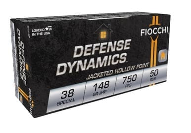 Fiocchi 38 Special Shooting Dynamics Ammunition FI38E 148 Grain Semi-Jacketed Hollow Point 50 Rounds