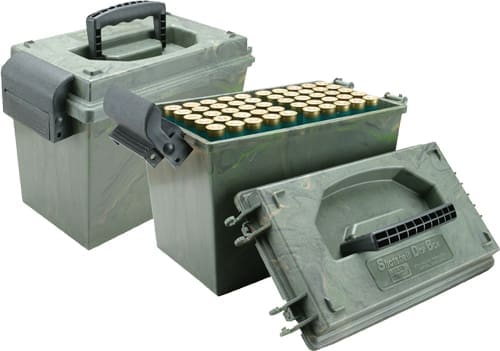 MTM AMMO BOX SHOTSHELL DRY BOX - 20GA UP TO 3" 100RDS CAMO