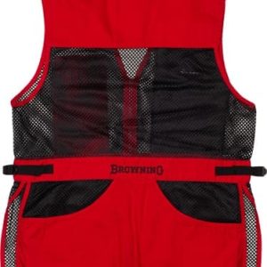 BROWNING MESH SHOOTING VEST - R-HAND XL BLACK/RED TRIM