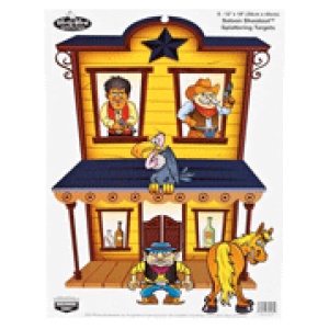 B/C TARGET PREGAME 12"X18" - SALOON SHOOTOUT 8 TARGETS